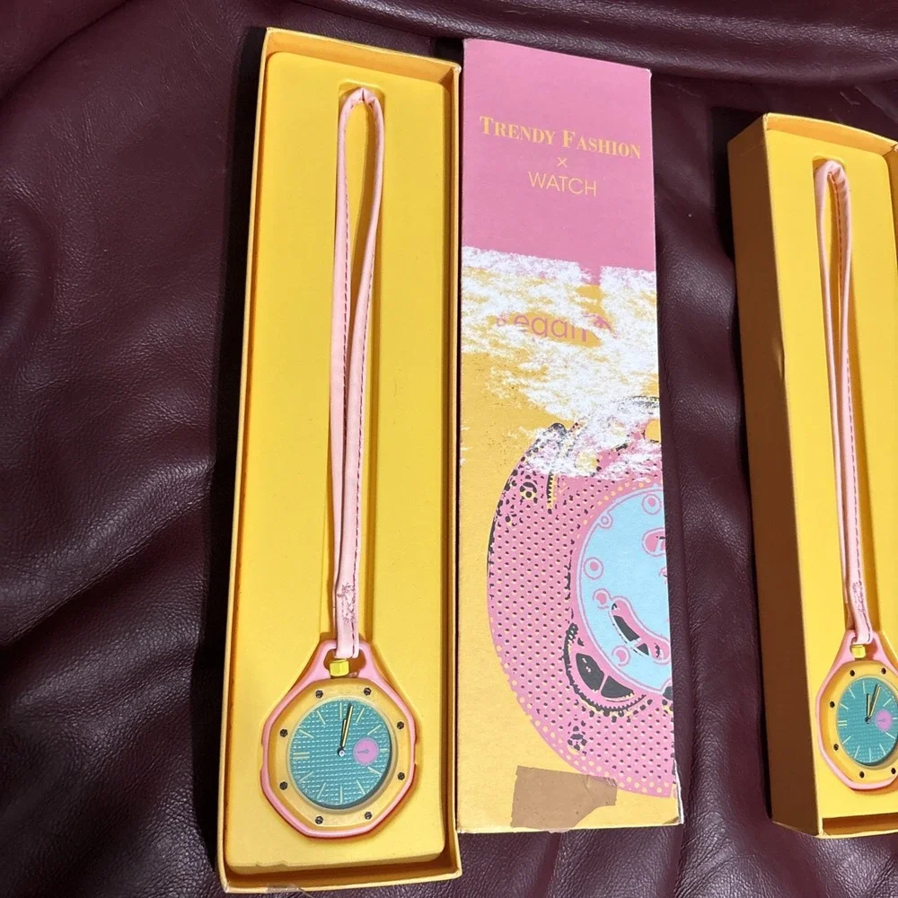 Lot Of 2 REGAL POP Pocket Watch Quartz Style Fashion Accessory Pink  Wristlet
